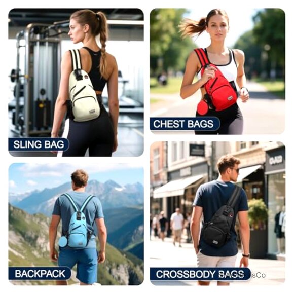 Convertible Sling Backpack with Tablet Pocket, Headphone Jack, Water Resistant main image 5